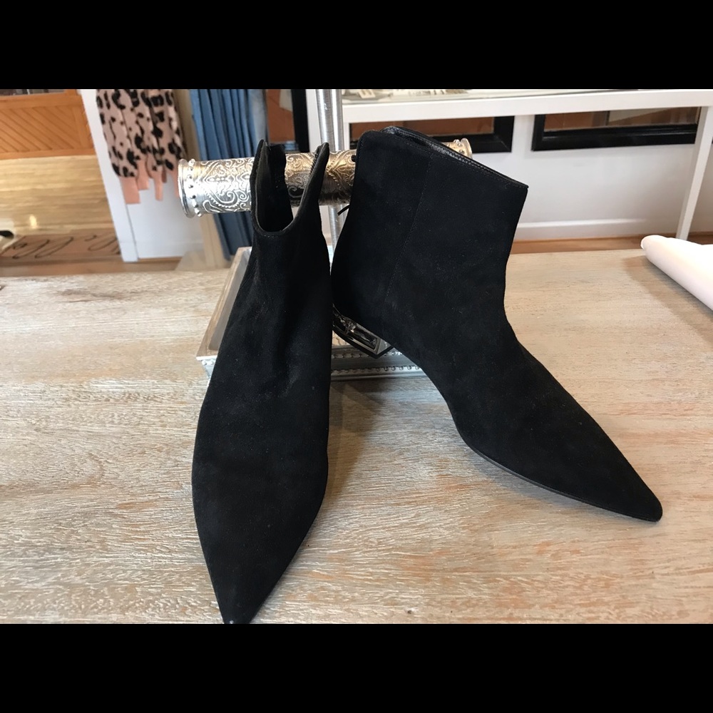 Miu Miu Luxe Italian Black Suede Ankle Boots, Size 37, EUC - Picture 8 of 13